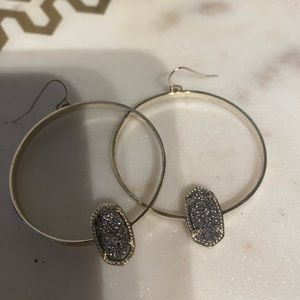 Kendra Scott Elora Hoops in Gold with Platinum Drusy